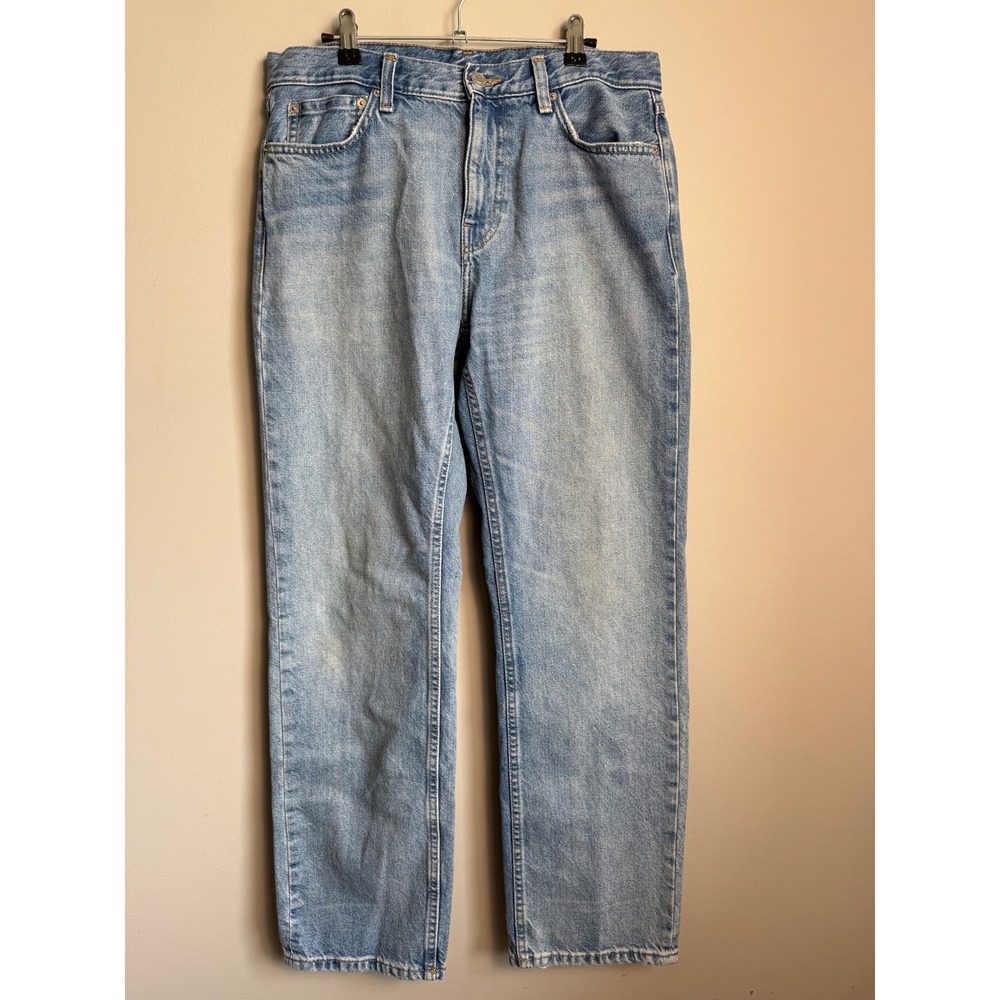ZARA Womens Blue Straight Leg Jeans 8 High Rise Cotton Classic Denim 90s Mom